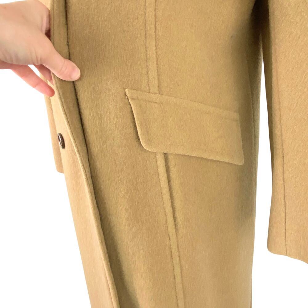 Vintage International Scene Camel Wool Long Double Breasted Maxi Coat Large - Picture 10 of 14